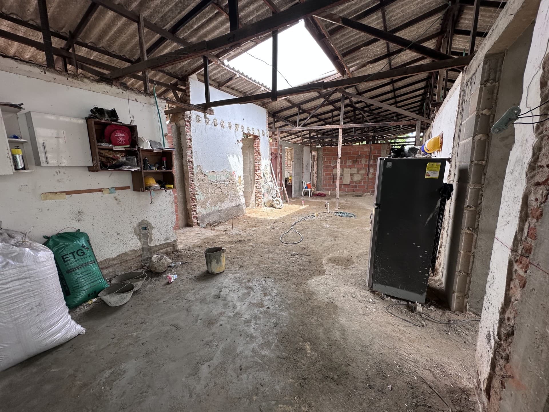 Inside, mid-build