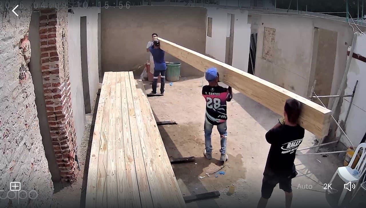 The glulam beams arrive on site