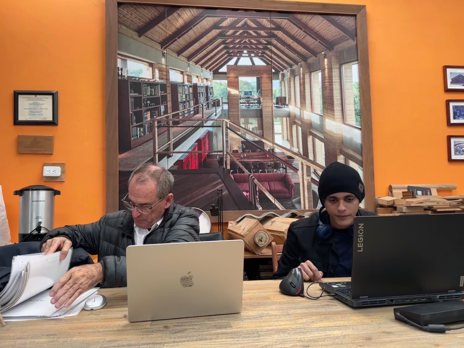 With Fabián, owner of the glulam factory